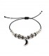Pulsera Luna plata y circonita negra