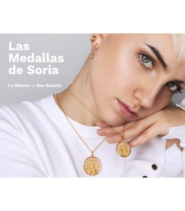 Medalla Grande de San Saturio en plata con baño oro 18kt.